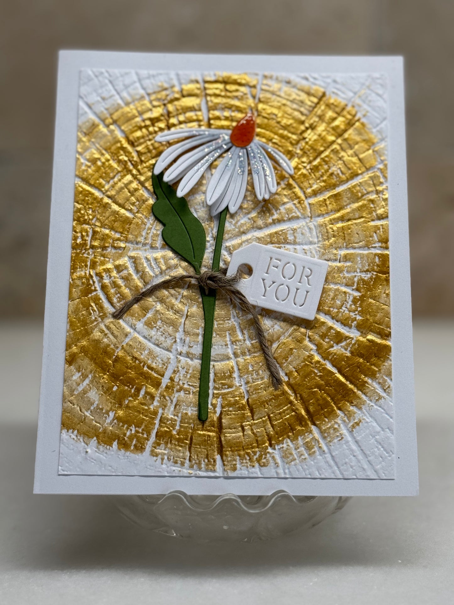 For You Daisy on Gold Wood