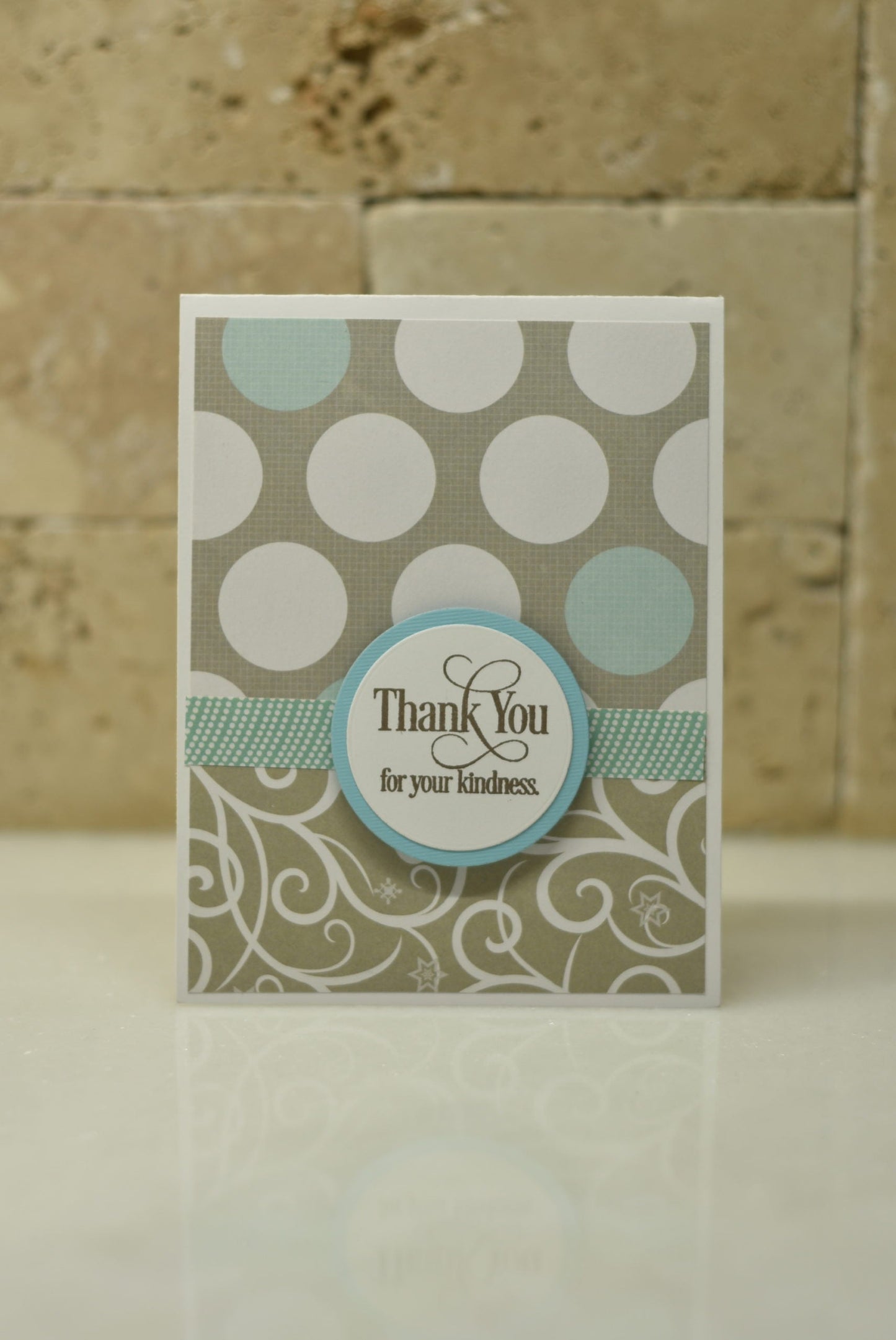 Thank You in taupe and turquoise