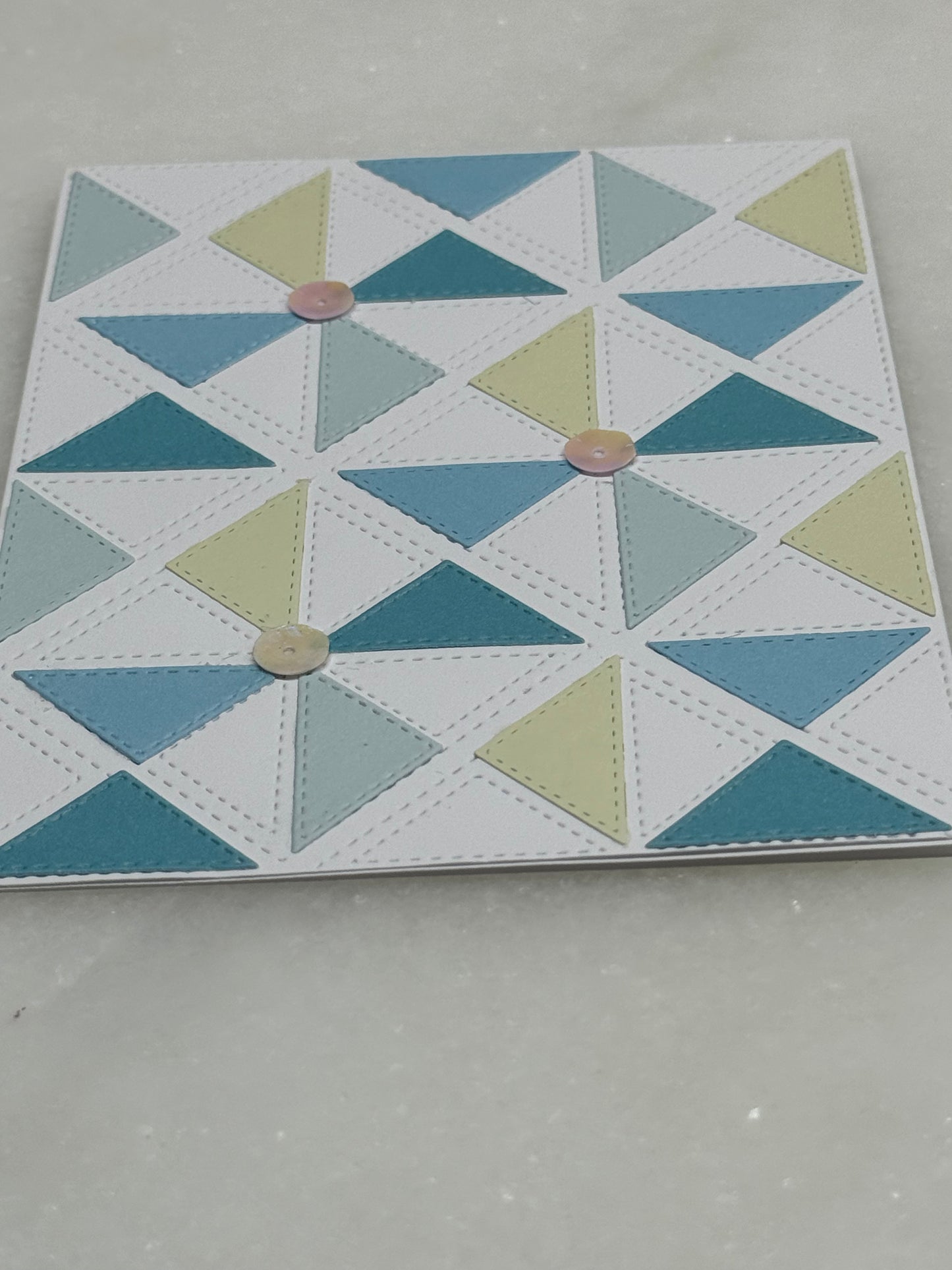 Quilt Pinwheel in ocean blues